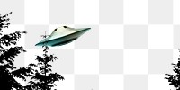 UFO png border, tree transparent background