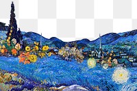 Tree png border, Van Gogh's famous painting remixed by rawpixel, transparent background