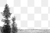 Monet's landscape png border, grayscale painting remixed by rawpixel, transparent background