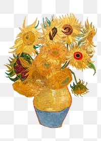 Sunflower png sticker, Van Gogh's painting remixed by rawpixel, transparent background