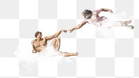 Creation of Adam png sticker, Michelangelo's painting remixed by rawpixel, transparent background