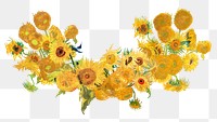 Sunflower border png sticker, Van Gogh's painting remixed by rawpixel, transparent background