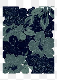 Vintage flower png pattern sticker,  transparent background