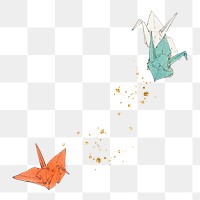 Paper bird png sticker, Japanese origami,  transparent background