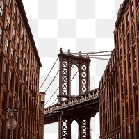 Brooklyn bridge png sticker, transparent background