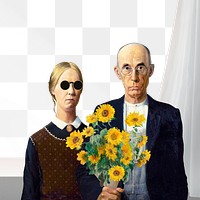 American Gothic png border remixed by rawpixel, transparent background