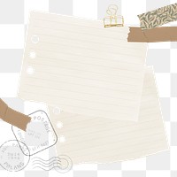 Note paper png frame, paper transparent background