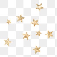 Glitter star png sticker, gold design transparent background