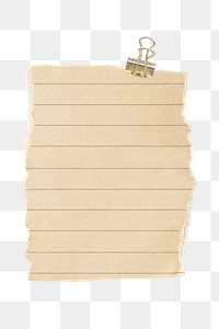 Note paper png sticker, torn paper transparent background