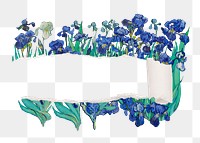 Blue flower png sticker, ripped paper copy space design transparent background remixed by rawpixel