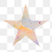 Gradient star png sticker, ripped paper transparent background