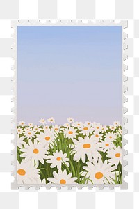 Daisy field png sticker, transparent background