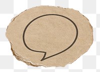 Speech bubble png sticker, ripped paper transparent background