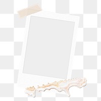 Instant photo png frame, collage art design transparent background