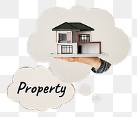 Property png speech bubble sticker, real estate image on transparent background