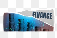 Ripped finance png paper sticker, economy concept on transparent background