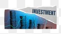 Ripped investment png paper sticker, finance concept on transparent background
