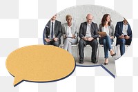 Business people png speech bubble, human resources image, transparent background
