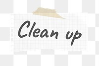 Clean up png typography ripped paper sticker on transparent background