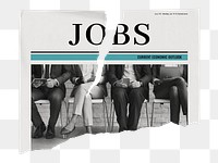 Jobs png newspaper sticker, business image on transparent background