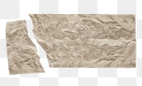 Ripped crumpled png paper, ephemera collage, transparent background