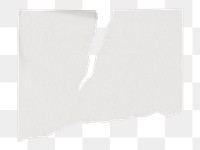 Png ripped note paper, white color design on transparent background