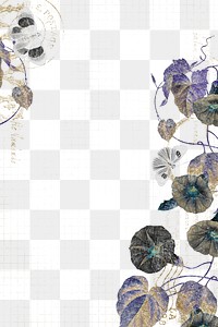 Vintage flower frame png, aesthetic graphic on transparent background