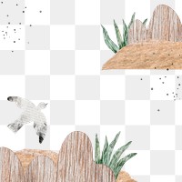 Aesthetic nature png transparent background, paper collage art