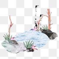 Aesthetic ocean png sticker, nature remixed media, transparent background