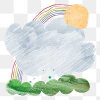 Rainy sky png abstract shape sticker, aesthetic collage element, transparent background