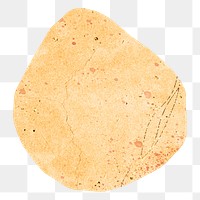 Orange granite png abstract shape sticker, aesthetic collage element, transparent background