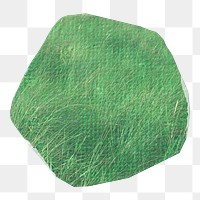 Green grass png abstract shape sticker, aesthetic collage element, transparent background