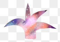 Gradient tree png shape sticker, colorful galaxy design, transparent background