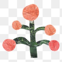 Abstract tree png sticker, paper texture, aesthetic collage element, transparent background