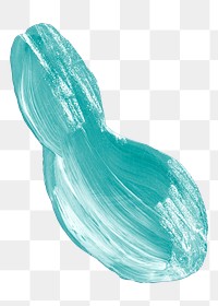 Teal paint png abstract shape sticker, aesthetic collage element, transparent background