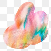 Holographic png abstract shape sticker, aesthetic collage element, transparent background