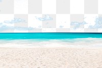 Beautiful beach png border, transparent background