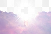 Christian sky png, transparent background with aesthetic clouds