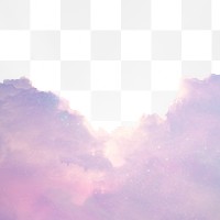 Glitter clouds png border, transparent background