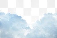 Blue clouds png border, transparent background