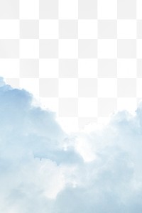 Blue clouds png border, transparent background