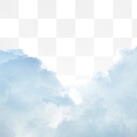 Blue clouds png border, transparent background