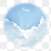 Blue sky png badge sticker, skyscape photo on transparent background