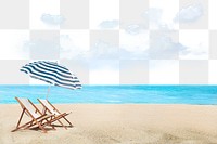 Png summer vacation beach, transparent background