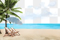 Summer beach png, transparent background