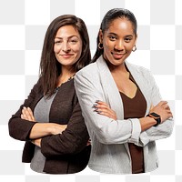 Female business partners png sticker, transparent background