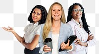 Png women in startup business sticker, transparent background