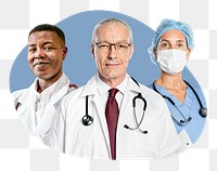 Healthcare workers png badge sticker, transparent background