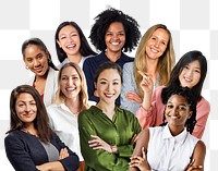 Female business team png sticker, transparent background