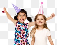 Png kids birthday party sticker, transparent background